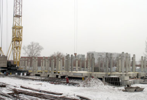 Строительство жилого дома на Пархоменко. Зима 2007/2008 гг.