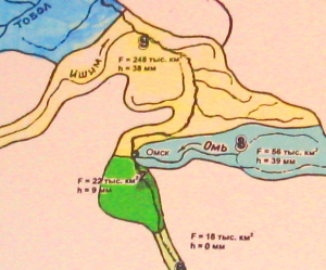 Схема формирования стока Иртыша в районе Омска