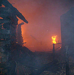 Пожар в 1 и 2 Рабочих переулках, Омск