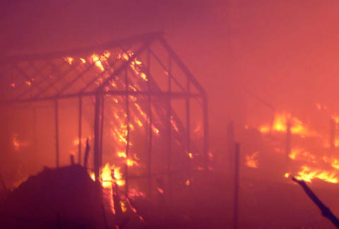 Пожар в 1 и 2 Рабочих переулках, Омск