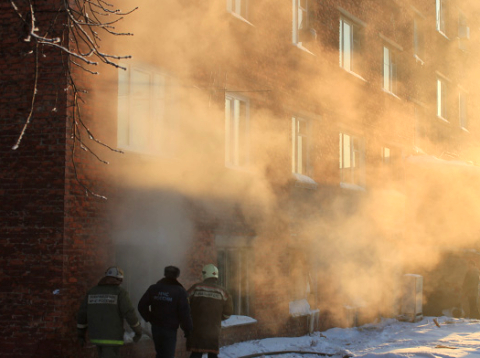 Пожар на ул. Арктическая в Омске
