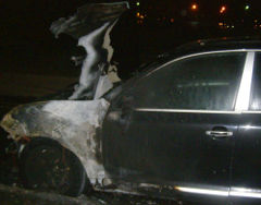Возгорание автомобиля Porshe Cayenne в Омске
