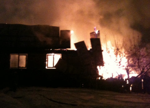 Пожар по улице Степная в Омске