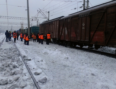 Сход поездов в Омске