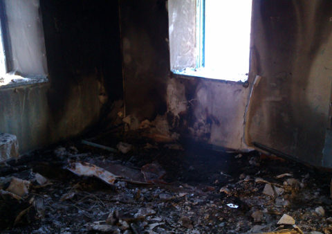 Пожар в селе Гостиловка Полтавского района Омской области
