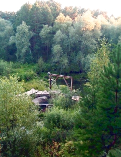 Разрушенная дамба на реке Артынке в Муромцевском районе