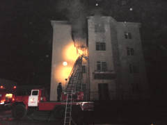 Пожар в здании Кировского районного суда Омска