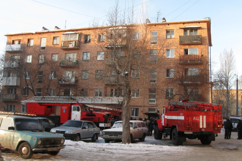 Пожар на ул. Магистральная, 49 в Омске