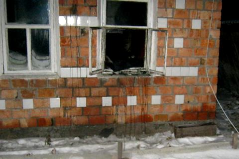 Пожар в деревне Инсарка Омской области 26.01.2012