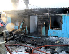Пожар в селе Усть-Ишим 1.02.2012