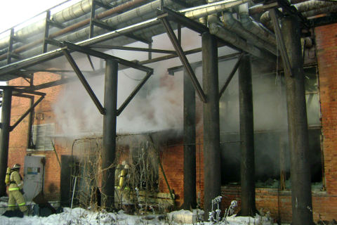 Пожар на птицефабрике "Сибирская" 1.02.2012