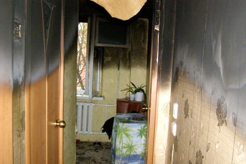 Пожар в Омске в доме по улице Алтайской