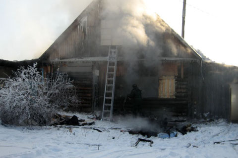 Пожар в Муромцево 18.12.2012
