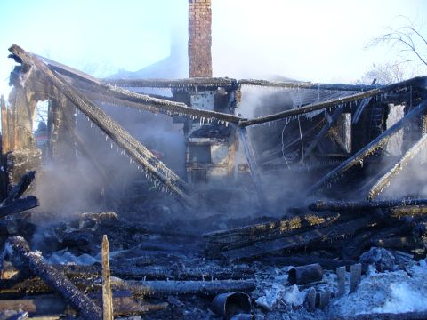 Пожар в селе Надеждино Омского района