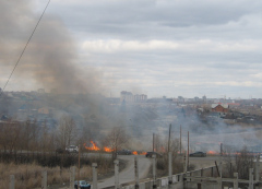 Пожар на старице Замарайка в Омске